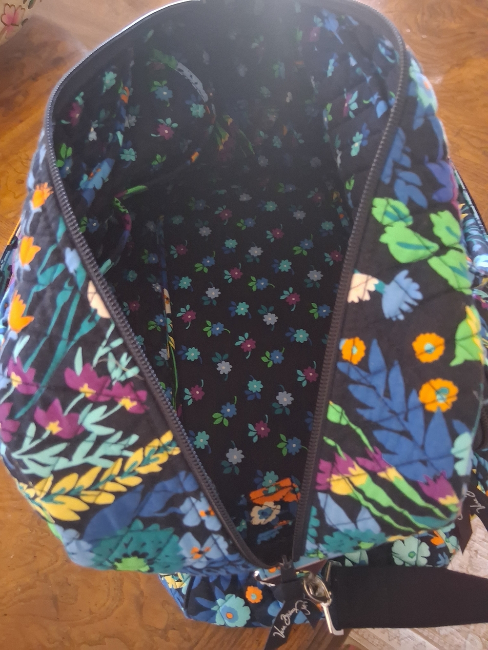 Vera Bradley Navy Multicolor Quilted Floral Travel Tote - Picture 5 of 8